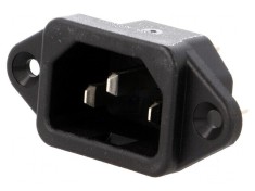 Conector alimentare AC soclu tata 10A 250VAC IEC 60320 6061 foto