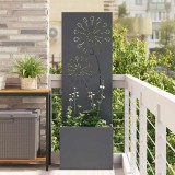 Ghiveci de Grădină cu Panou Decorativ Antracit 50 x 140 cm