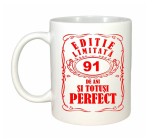 Cana alba personalizata, Editie Limitata 91 ani, INOVATIX&reg;. 330ml, Oem
