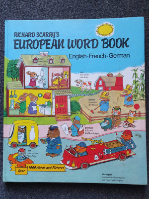 RICHARD SCARRY&amp;#039;S EUROPEAN WORD BOOK: English, French, German foto