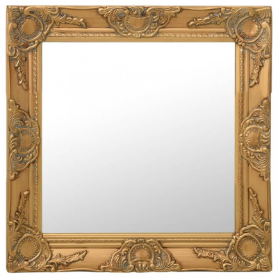 vidaXL Oglindă de perete &amp;icirc;n stil baroc, auriu, 50 x 50 cm foto