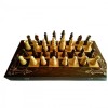 Set Șah Uriaș Lemn, 64cm, Lucrat Manual, Dame, Table, Maro. Piese Șah Lemn Sculptate, Premium. 3 in 1.