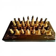 Set de șah uriaș din lemn, lucrat manual, 64x64 cm tabla de șah, piesă de șah din lemn table puluri joc de dame maro