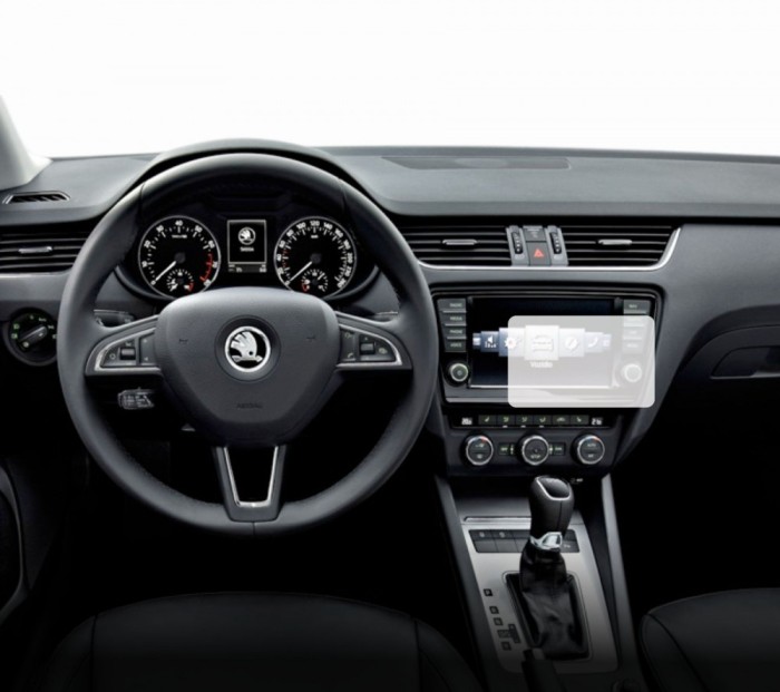 Folie Protectie Navigatie Skoda Octavia 2013-2017, Duragon, protectie Display Navigatie, silicon Transparent, Anti-zgarieturi, kit instalare