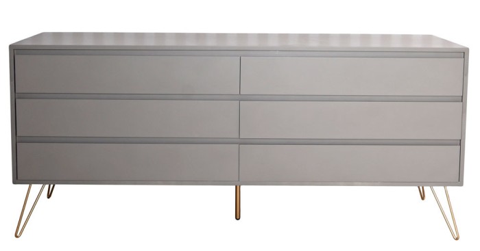 Comoda industriala grej cu sase sertare HMB412