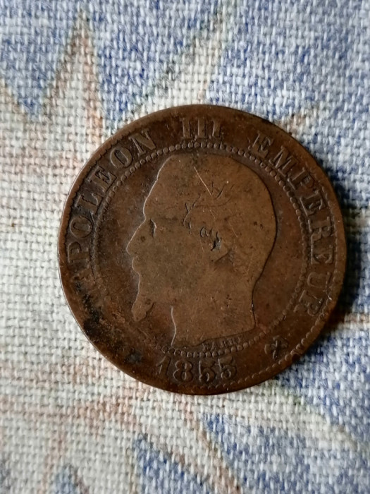 FRANȚA 5 CENTIMES 1854 B.