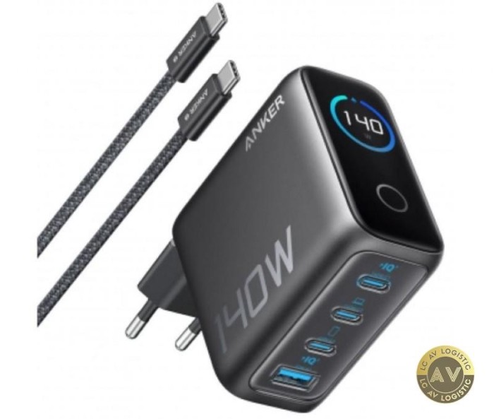 Incarcator Retea Cu Cablu USB-C Anker Zolo 140W 5A 1 x USB-A - 3 x USB-C Negru B2697GZ1
