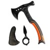 Topor multifunctional camping cu ciocan si cutit de aruncat, otel inoxidabil, maner cauciucat, 33.5 cm