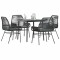 Gossi set de sufragerie de gradina 5 piese neagra sticla poly rattan