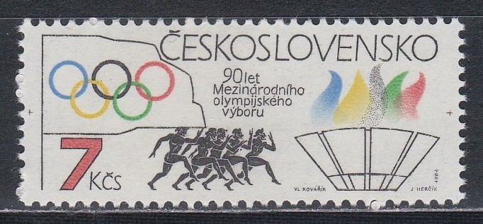 Cehoslovacia 1984 - A 90-a aniversare a Comitetului Internațional Olimpic, MNH