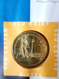 Moneda 1Ecu 1994 Nederlanden UNC ( 400 de ani farul Brandaris ). Plic numismatic / filatelic