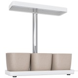 Outsunny Lampă pentru Plante cu 42 de Lumini LED și 3 Vase 45x18.8x47.8 cm Alb | Aosom Romania