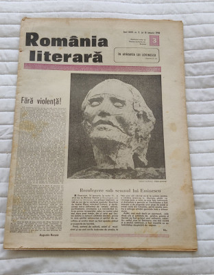 Ziarul ROM&amp;Acirc;NIA LITERARĂ (18 ianuarie 1990) Nr. 37 foto