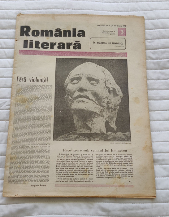 Ziarul ROM&Acirc;NIA LITERARĂ (18 ianuarie 1990) Nr. 37