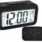 Ceas electronic cu afisare LED, alarma si termometru - Negru