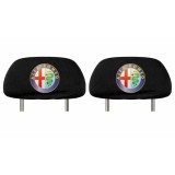 Set 2 huse tetiere negre, pentru gama auto Alfa Romeo