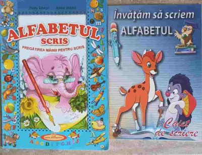 SET 2 CAIETE: INVATAM SA SCRIEM ALFABETUL; ALFABETUL SCRIS, PREGATIREA MAINII PENTRU SCRIS-PETRU GHETOI, AD-249515 foto