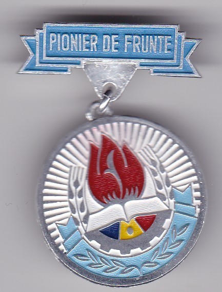 INSIGNA PIONIER Medalie Pionier de frunte Aluminiu vopsit
