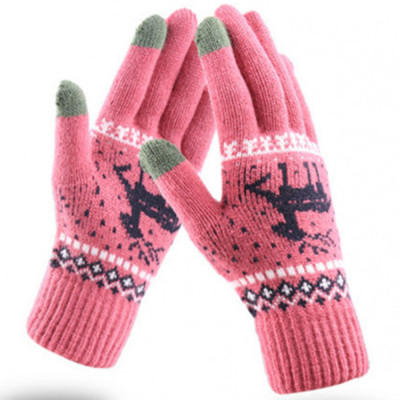 Manusi Touchscreen - Techsuit Raindeer Woolen (ST0002) - Dark Pink foto