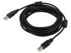Cablu USB 2.0 A-B 5m Negru foto