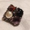 argint INEL MASIV OPULENT cu PERLA CORAL ONIX si AMETIST MOV exceptional UNIC