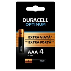 Baterie Duracell Optimum, AAA, 1.5V, alcalina, 4 buc