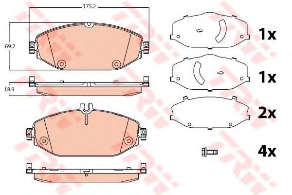 Set placute frana,frana disc MERCEDES C-CLASS Cupe (C205) (2015 - 2016) TRW GDB2097