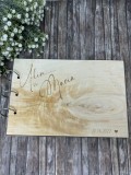 Guestbook personalizat din lemn,gravat la laser