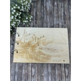 Guestbook personalizat din lemn,gravat la laser