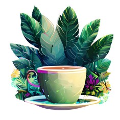 Sticker decorativ, Ceasa De Cafea, Verde, 60 cm, 10201ST foto