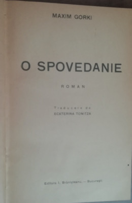 myh 50f - Maxim Gorki - O spovedanie - editie interbelica foto