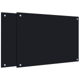 Cumpara ieftin Panou antistropi bucatarie 2 buc. negru 70x50cm sticla securiz.