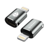 Adaptor OTG premium Lightning la Type-C, 3A Asteroid GSM A11, gri