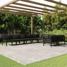 vidaXL Set mobilier de grădină cu perne, 9 piese, antracit, aluminiu
