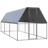 vidaXL Coteț de păsări pentru exterior, 2x6x2 m, oțel galvanizat