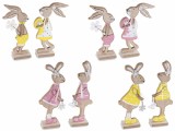 Cumpara ieftin Set 8 figurine Iepurasi Paste lemn multicolor 8.5x4.5x22.5 cm, 10.5x4.5x19 cm