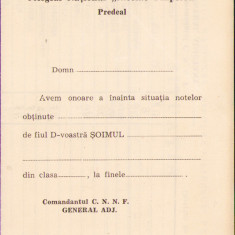 HST A1427 Carnet situație școlară șoim 1942 Colegiul National Nicolae Filipescu