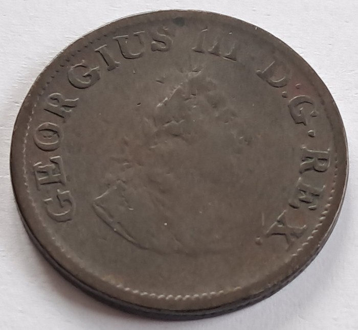 Irlanda, 1/2 Penny 1805 George III
