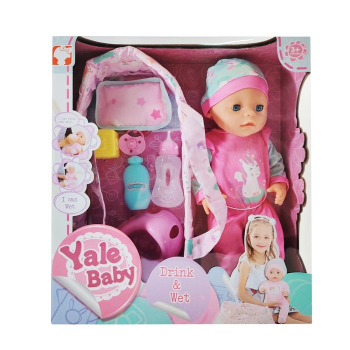 Papusa bebelus Yala, diverse accesorii, ochi mobili, face pipi, expresii realiste, hainute colorate, 3 ani+
