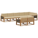 vidaXL Set de canapele de exterior cu pernă 8 pcs Natural și Bej 3382661