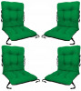 Set 4 perne decorative pentru scaun de bucatarie cu spatar, dimensiune sezut 42x40 cm, spatar 42x50 cm, culoare verde, Palmonix