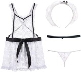 Lenjerie sexy pentru dama BodyGo, textil, alb/negru