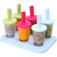 Set 6 forme pentru batoane de gheata Glaitc, 11 x 17 x 12 xm, plastic, multicolor