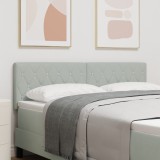 VidaXL Tăblie LED cu buton de cristal, tapițată cu gri deschis, de 72 cm, din catifea.