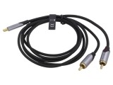 Cablu RCA x2 USB C Aurit 1.5m Negru