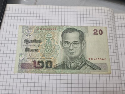 bancnota thailanda 20 b 2003 foto