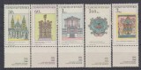 CEHIA CEHOSLOVACIA 1968 ARHITECTURA MONUMENTE STEME SERIE CU VINIETA MNH, Nestampilat