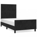 Cumpara ieftin Cadru de pat cu tablie, negru, 80x200 cm, catifea