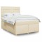 vidaXL Pat box spring cu saltea, crem, 160x200 cm, material textil 3293636