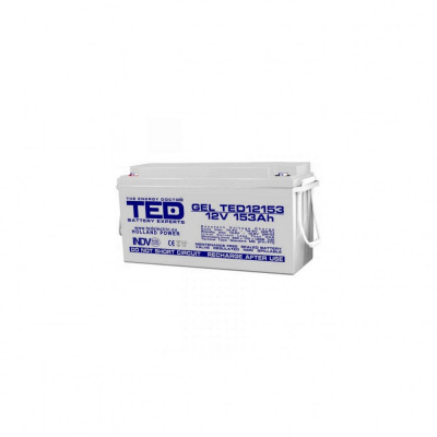 Acumulator AGM VRLA 12V 153A GEL Deep Cycle 483mm x 170mm x h 240mm M8 TED Battery Expert Holland TED003515 (1) foto